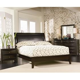Cappuccino Platform Queen Size Bed with Beautiful Cappuccino Finish