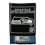 Buy Seattle Seahawks Black Woven Jacquard Golf Towel by Football Fanatics