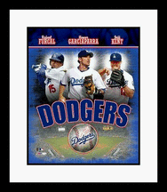 Rafael Furcal, Nomar Garciaparra and Jeff Kent Los Angeles Dodgers MLB 2007 Big 3 Framed 8 x 10