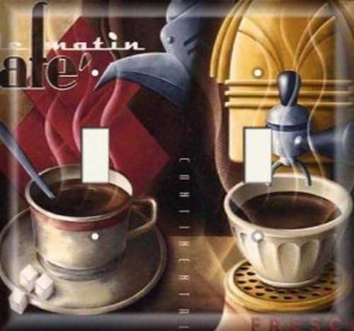 Double Light Switchplate Cover - Coffee In Love