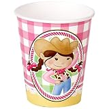 Pink Cowgirl 9 oz. Paper Cups (8) Party Supplies