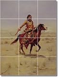 Charles Russell Indians Custom Tile Mural 14 | 24x32 using (12) 8x8 tiles