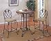 Kitchen & Housewares : 3pc Cherry & Brushed Gold Finish Metal Bar Table 2 Stool Set