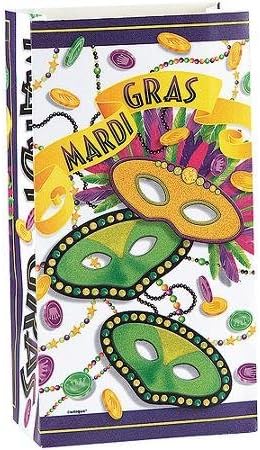 Party Favors Mardi Gras Masks Paper Party Bags, 10-Count