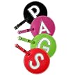 pb RED S Leather Initial Luggage Tags