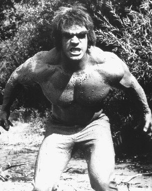 Lou Ferrigno As The Incredible Hulk From The Incredible Hulk #2 - Black & White - 20" X 16" (50cm X 40cm) Framed Movie Art Giclee Canvas Print Picture