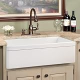 30 Baldwin Single Bowl Fireclay Farmhouse Kitchen Sink - White