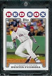 2008 Topps Boston Red Sox LIMITED EDITION Team Edition Baseball Card # 9 Dustin Pedroia - Wins AL Rookie of the Year - MLB Trading Card - In Protective Display Case