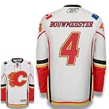 BOUWMEESTER #4 Calgary Flames Reebok Premier Away NHL Hockey Jersey (NHLPA Certified Custom Sewn Authentic Twill)