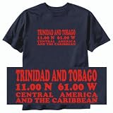 T-SHIRT NAVY BLUE  LONG - LAT TRINIDAD & TOBAGO 