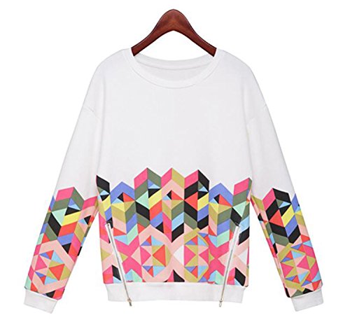 Just Model Fashion Europe Womens Ethnic Print Blouse Hoodie Sweat Sweatshirt
