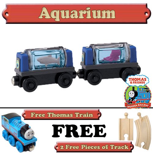 Aquarium Cars from Thomas The Tank Engine Wooden Train Set - Free 2 Pieces of Track & Free Thomas the Tank Engine