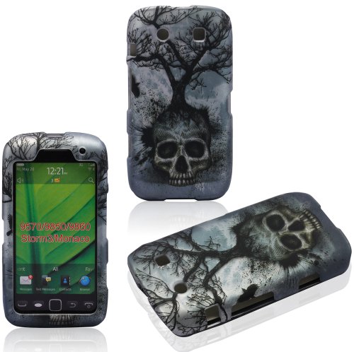 2D Tree Skull BlackBerry Torch Monaco Storm3 9850 9860 9570 AT&T Case Cover Hard Case Snap-on Rubberized Touch Case Cover Faceplates