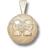 Mississippi State University M Logo Basketball Pendant (14kt)
