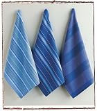Blueberry Stripe Dishtowels Set of 3