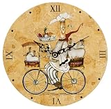 Set of 2 Bicycling French Chef Kitchen Wall Clocks 8