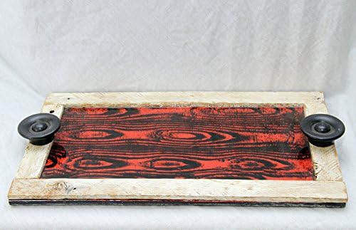 Reclaimed in Resin Red Wood Grain Tray