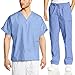 Cherokee Mens Workwear Scrub Set Medical/Dentist Uniform V-neck Top & Cargo Pant (Ciel, Medium)