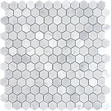 CARRERA HEXAGON HONED MARBLE MOSAIC 1"