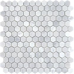 CARRERA HEXAGON HONED MARBLE MOSAIC 1"