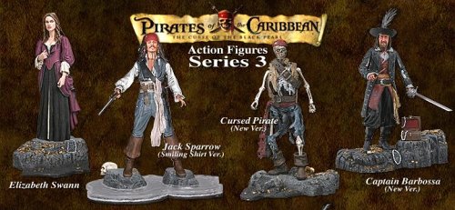 �ͥ� Pirates Of The Caribbean / The Curse Of The Black Pearl / Action Figures : Series 3 (Set of 4) �������� ������� ���᡼�� �ե��� �����꡼ ���� ư�� �̿���
