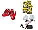 Auto Pearl Premium Quality Bike Accessories Combo Of Knighthood Hand Grip Glove Red 1 Pair. & Air Gloss Wax Foam Instant Shiner & Premium Quality Car 1 Pair 3 LED warning lamp strobe flash Offroad fog light (White). RS.952.00