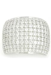 Sterling Silver Paved CZ Dome Ring