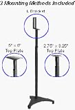 Sanus Systems EF-SATB Euro Foundations Adjustable Satellite Speaker Stands, Black (Pair)