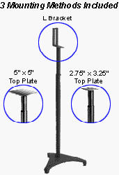 Sanus Systems EF-SATB Euro Foundations Adjustable Satellite Speaker Stands, Black (Pair) Sanus Systems EF-SATB Euro Foundations Adjustable Satellite Speaker Stands, Black (Pair)