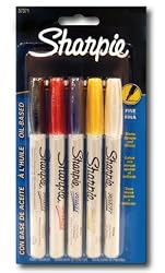 Sharpie Oil-Based Fine Point Paint Markers, 5 Colored Markers(37371)