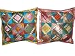 Decorative Cushion-2 Dark Chocolate Sari Blue Zari Borders Toss Pillow Cushion Covers Free Shipping