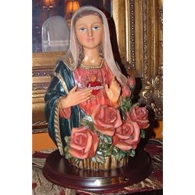 Sacred Heart of Mary Nightlight Sculpture 10 1/2"h