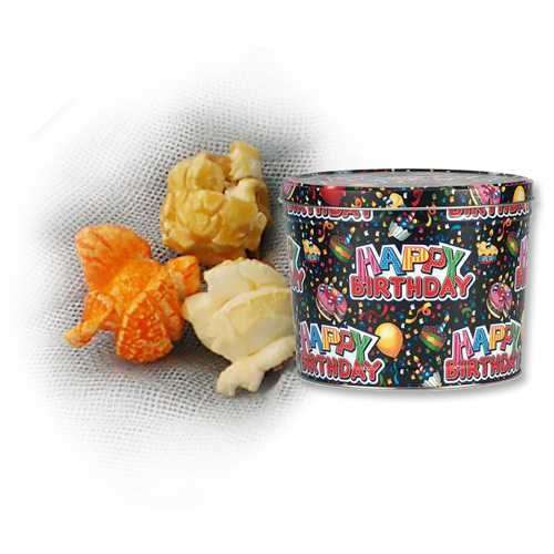 2 Gallon 3 Way Popcorn Tin - Birthday Wishes by Caramel Corn Tin