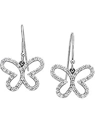 14K White Gold Diamond Butterfly Earrings - 0.37 Ct. -- LIFETIME WARRANTY