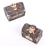 Pirate Skull Treasure Chest Trinket Box