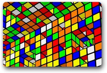 Magic Cube,Rubik's cube,cube puzzle pattern Doormat,Indoor/Outdoor Floor Mat