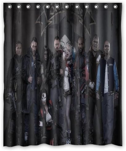 Suicide Squad Deadshot Shower Curtain Bathroom Waterproof Fabric set with 12 Hooks Decor 60x72 Inches