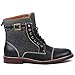 Polar Fox MPX-808566 Black Gray Houndstooth Men's Lace Up Stitch Detail and Buckle Strap Dress Fashion Ankle Boots