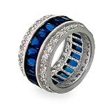 Sapphire Ice Sterling Silver CZ Anniversary Band Size 5 (Sizes 5 6 9 10 Available)