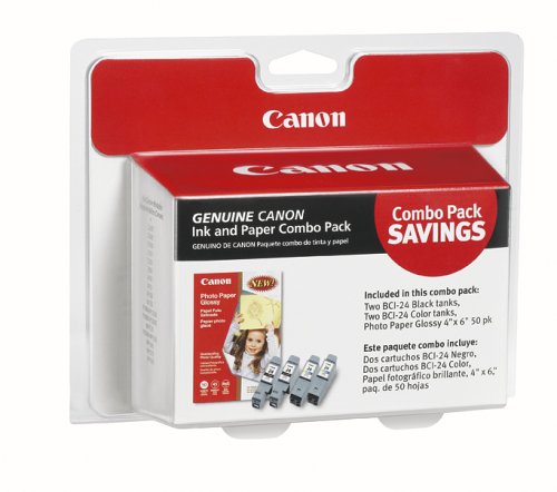 Office Product: Canon BCI 24 CLR, BLK and Glossy Photo Paper Combo Pack  6881A055 