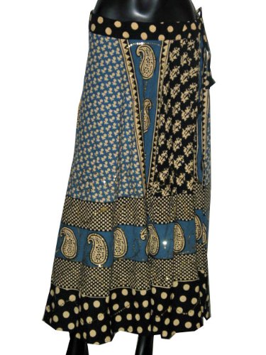 Boho Skirt Cotton Spring Paisley Print Long Skirt 36