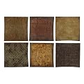 Set of 6 Metal/Wood Concave Squares - 14x14"