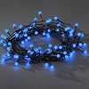 Konstsmide 3691-407 Micro LED Lichterkette (Globe Aufs�tze, 80 blaue Dioden, 24V Au�entrafo, 2.4W, schwarzes Kabel)