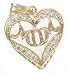 24k Gold Layered GL Large "Mom" Heart Charm/Pendant - Lifetime Warranty Comes Gift Boxed