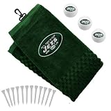 New York Jets Embroidered Towel, Golf Balls & Tees Gift Set