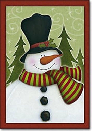 Silk Hat Snowman Winter Garden Flag