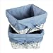 White Square Nursery Basket with Navy Gingham Liner [Set of 2]