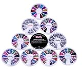 Amazing Sale For Nail Decoration!!! Only £1.19 Per Wheel!!! Nail Rhinestones By Cheeky- 10 Wheels of Premium Nail Art Rhinestones / Gemstones in Many Different Colors and Shapes Total of Over Than 15000 Nailart Rhinestones!!!