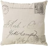 Flax Stamp Throw Pillow