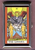 THE LOVERS TAROT CARD, COIN GUITAR PICK PILL BOX